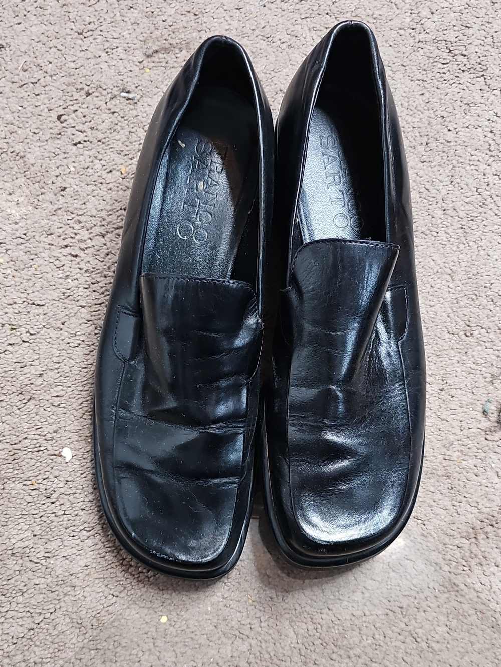 Franco Sarto Black Leather Women's Loafers